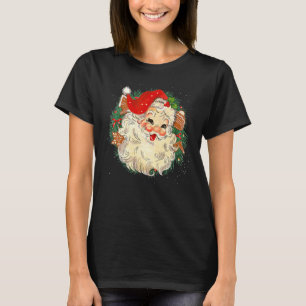 T-shirt Père Noël de Noël Vintage Cool Face Cadeaux de Noë