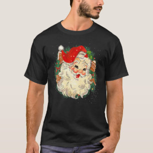 T-shirt Père Noël de Noël Vintage Cool Face Cadeaux de Noë