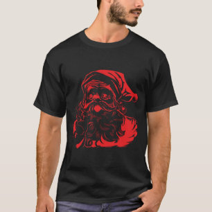 T-shirt Père Noël d'impression rouge