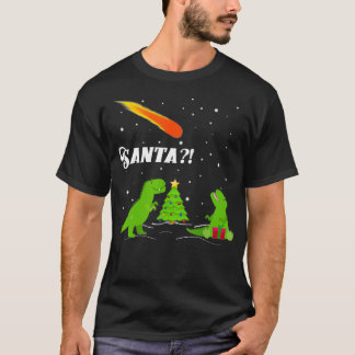 T-shirt père Noël Dinosaur Extinction Astéroïde Noël