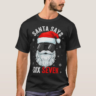 T-shirt Père Noël dit six sept garçons de Noël hommes drôl