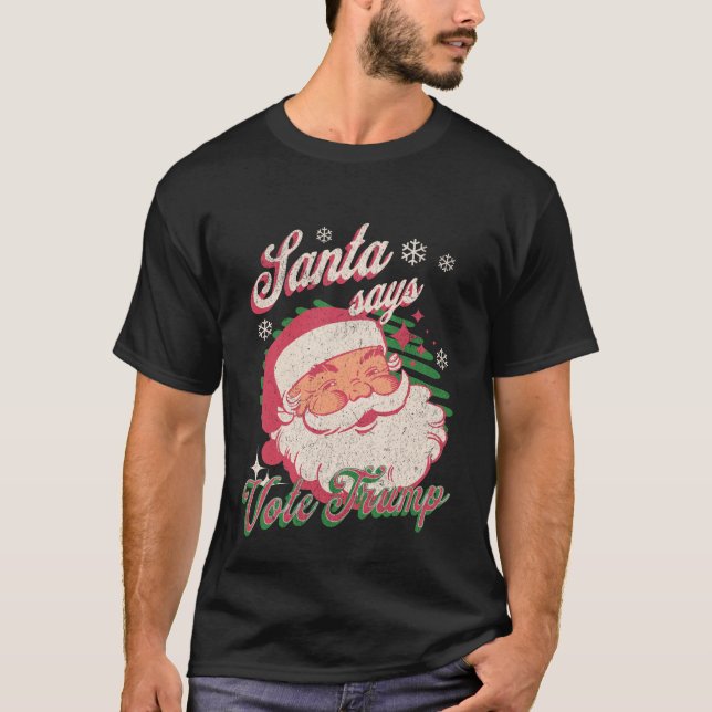 T-shirt Père Noël dit voter Trump (Devant)