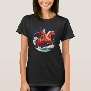 T-shirt Père Noël drôle apporte Noël en chevauchant le H