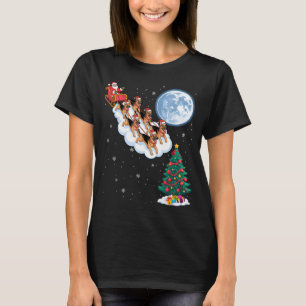 T-shirt Père Noël drôle chevauchant un chien berger allema