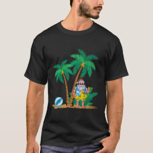 T-shirt Père Noël drôle Hawaïen Été Tropical Noël