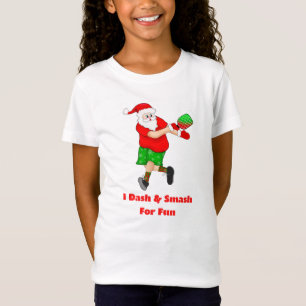T-Shirt Père Noël drôle jouant au Pickleball Je fonce et é