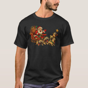 T-shirt Père Noël drôle traîneau Pug Chien Mème Noël Anima