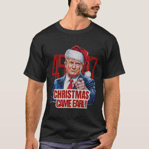 T-shirt Père Noël drôle Trump Noël est arrivé tôt 47e prés