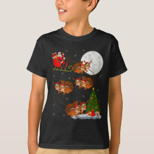 T-shirt Père Noël écureuil traîneau volant drôle magique N