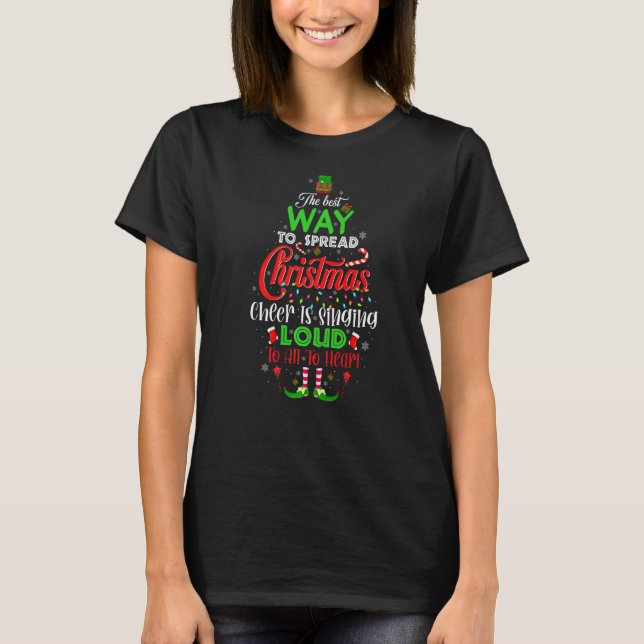 T-shirt Père Noël Elf Meilleur Moyen De Diffuser La Fête D (Devant)