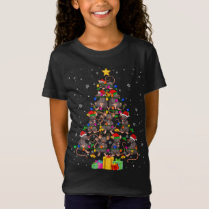 T-Shirt Père Noël ELF Reindeer Rat Noël Arbre de Noël Lumi