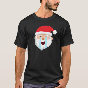 T-shirt Père Noël Émoticônes Pleurent Louve Émoticon de No