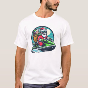 T-shirt Père Noël en jet ski