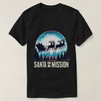 T-shirt Père Noël En Mission Vintage Noël