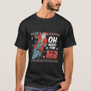 T-shirt Père Noël En Moto Pour Noël