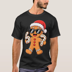 T-shirt Père Noël en pain d'épice avec des lunettes de sol
