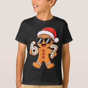 T-shirt Père Noël en pain d'épice avec lunettes de soleil