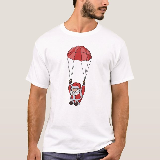 T-shirt Père Noël en parachute (Devant)