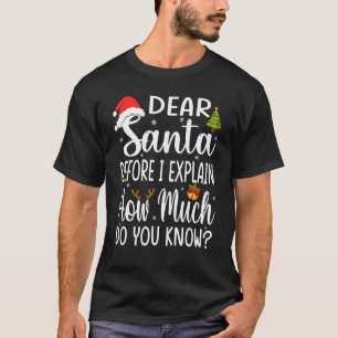 T-shirt Père Noël en pyjama de Noël Cher Père Noël Je peux
