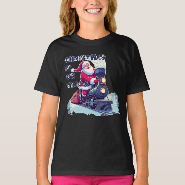 T-shirt Père Noël en train (Devant)