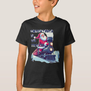 T-shirt Père Noël en train
