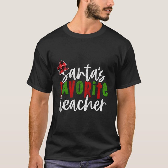 T-shirt Père Noël Enseignant préféré (Devant)