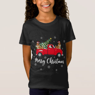 T-Shirt Père Noël équitation Arbre de Noël Camion Cheepdog