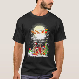 T-shirt Père Noël équitation berger allemand Dog illuminen