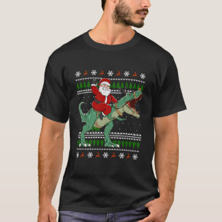 T-shirt Père Noël équitation Dino laide