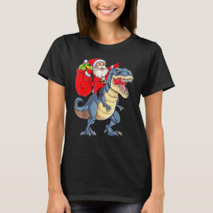 T-shirt Père Noël équitation Dinosaur Rex Noël Noël Noël N