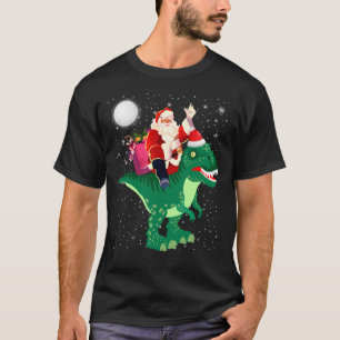 T-shirt père Noël équitation Dinosaur T rex hommes de N