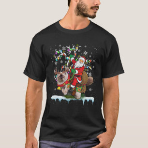 T-shirt Père Noël équitation Himalaya Chat Xmas Arbre Père