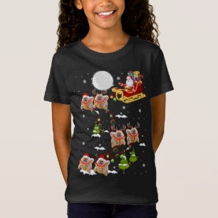 T-Shirt Père Noël équitation Pomeranian Sleigh Christmas P