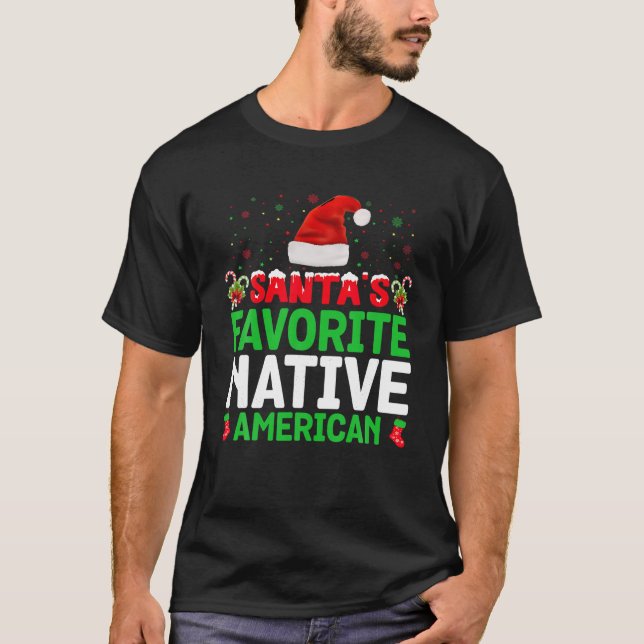 T-shirt Père Noël est la marionnette de Noël amérindienne  (Devant)