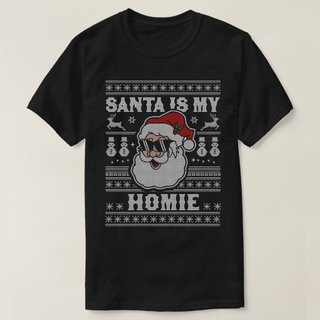 T-shirt Père Noël est ma maison Noël Noël Père Noël (Design devant)