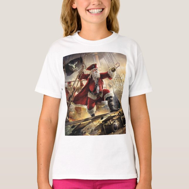 T-shirt Père Noël est un Pirate (Devant)
