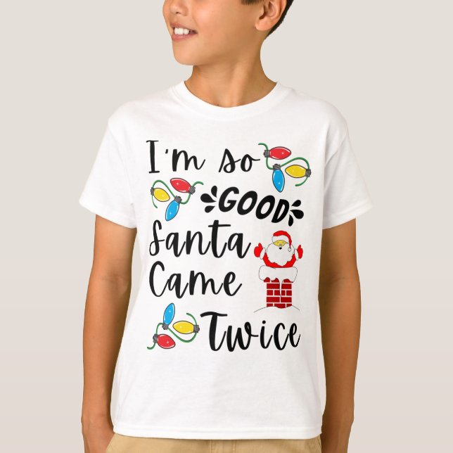 T-shirt Père Noël Est Venu Deux Fois Pun Adulte Famille No (Devant)