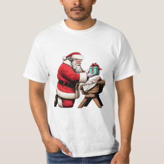 T-shirt Père Noël et bébé Jésus