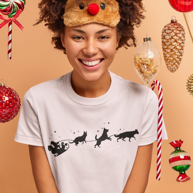 T-shirt Père Noël Et Berger Allemand Shadow Christmas (Créateur téléchargé)