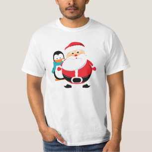 T-shirt Père Noël et Manchot Santa Claus