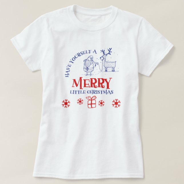 T-shirt père Noël et Reindeer (Design devant)