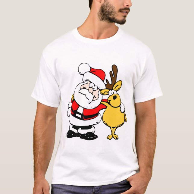 T-shirt Père Noël et rennes (Devant)