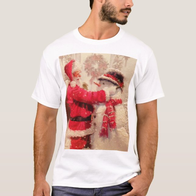 T-shirt Père Noël et snowman (Devant)