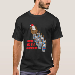T-shirt Père Noël et son buveur de bière Reinbeers