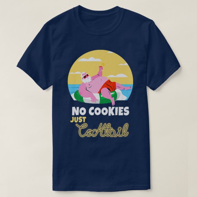 T-shirt Père Noël Été Noël En Juillet Noël Cocktail Beach (Design devant)