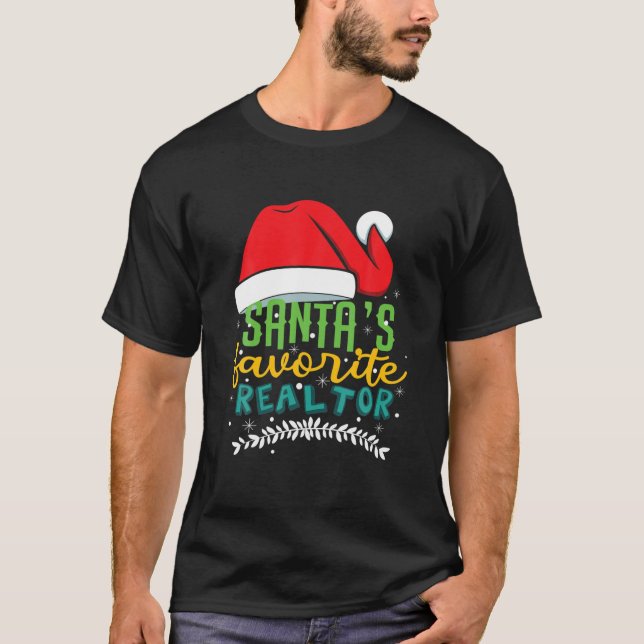 T-shirt Père Noël Favori Agent Immobilier Realtor Christm (Devant)