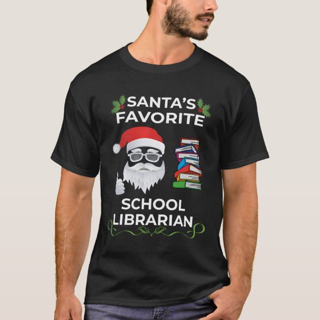 T-shirt Père Noël Favori Bibliothécaire de l'école Funny N (Devant)