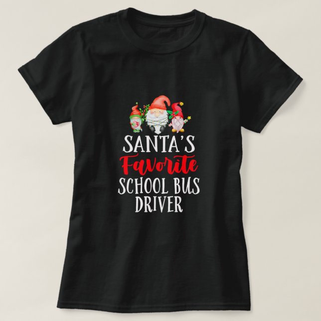 T-shirt Père Noël Favori Conducteur de bus scolaire Noël G (Design devant)