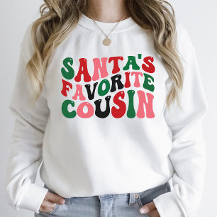 T-shirt Père Noël Favori Cousin Noël Super blanc