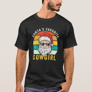 T-shirt père Noël Favori Cowgirl Vintage Christmas Femme